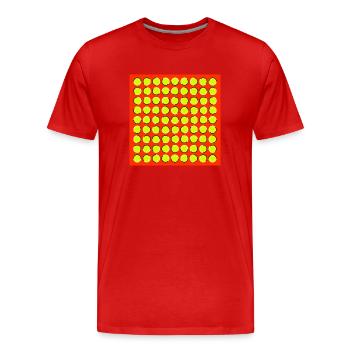 optische Täuschung - bewegende Kreise - Männer Premium Bio T-Shirt - Rot - Vorne - Damien (186cm)