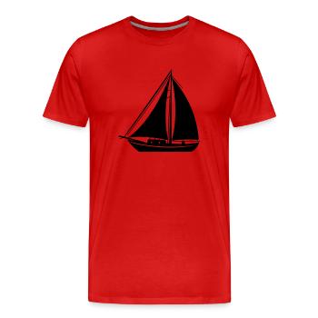 Bateau a voile - T-shirt bio Premium Homme - rouge - Devant - Damien (186cm)