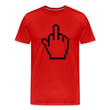 Middle finger - Men's Premium Organic T-Shirt - red - Front - Damien (186cm)