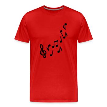 musiknote - Männer Premium Bio T-Shirt - Rot - Vorne - Damien (186cm)