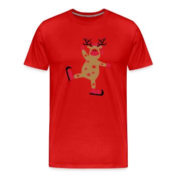 Jour de Noël - T-shirt bio Premium Homme - rouge - Devant - Damien (186cm)
