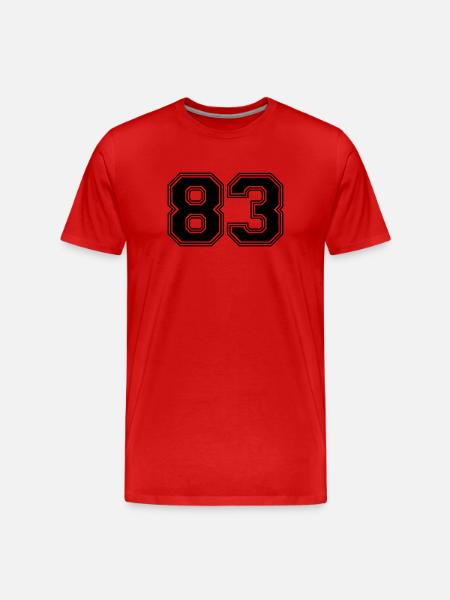 83_number_83_(s31) - Men's Premium Organic T-Shirt - red
