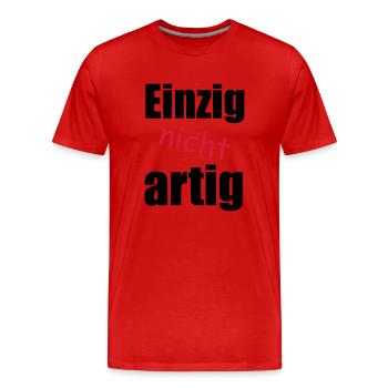 einzig_nicht_artig - Männer Premium Bio T-Shirt - Rot - Vorne - Damien (186cm)
