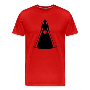 Braut - Männer Premium Bio T-Shirt - Rot - Vorne - Damien (186cm)