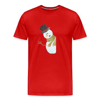 Ugly Bonhomme de neige noël neige - T-shirt bio Premium Homme - rouge - Devant - Damien (186cm)