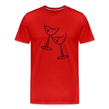 glas wine - Männer Premium Bio T-Shirt - Rot - Vorne - Damien (186cm)