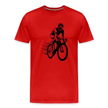 cycling - Men's Premium Organic T-Shirt - red - Front - Damien (186cm)