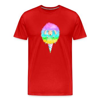 Cotton Candy Sheep - Men's Premium Organic T-Shirt - red - Front - Damien (186cm)