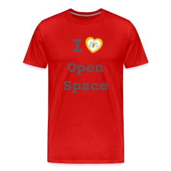I love Open Space - Männer Premium Bio T-Shirt - Rot - Vorne - Damien (186cm)