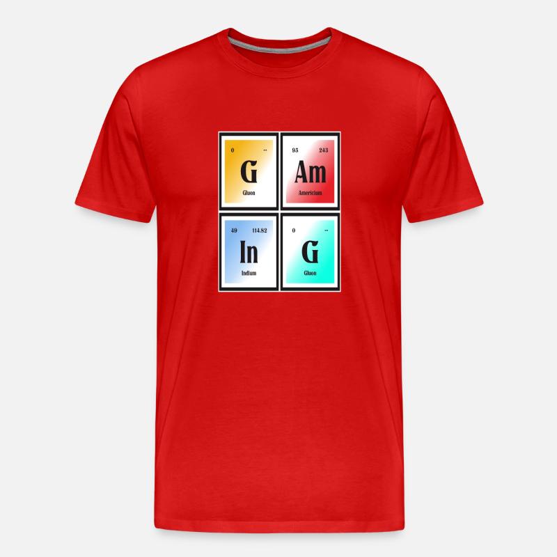 Gaming-| Periodensystem der Elemente - Männer Premium Bio T-Shirt - Rot