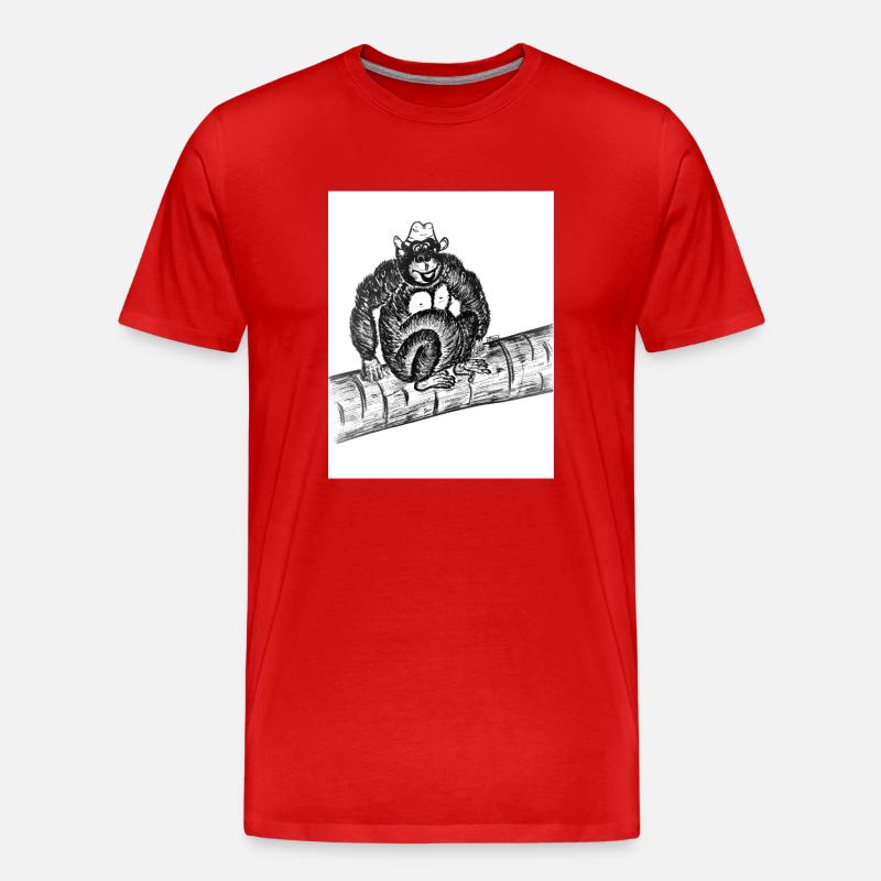 Gorilla - Männer Premium Bio T-Shirt - Rot