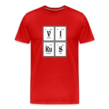 Virus - Tableau périodique des éléments - T-shirt bio Premium Homme - rouge - Devant - Damien (186cm)