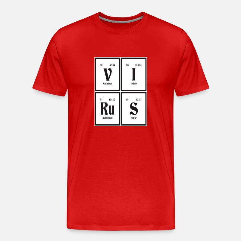 Virus - Periodensystem der Elemente - Männer Premium Bio T-Shirt - Rot