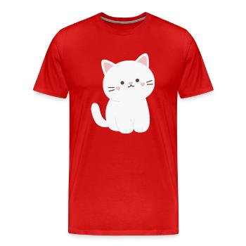 Hey Kitty - Men's Premium Organic T-Shirt - red - Front - Damien (186cm)