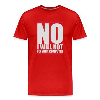 Ne pas réparer votre ordinateur - T-shirt bio Premium Homme - rouge - Devant - Damien (186cm)