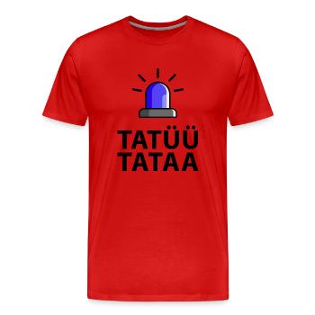 Tatüü Tataa Blaulicht - Männer Premium Bio T-Shirt - Rot - Vorne - Damien (186cm)