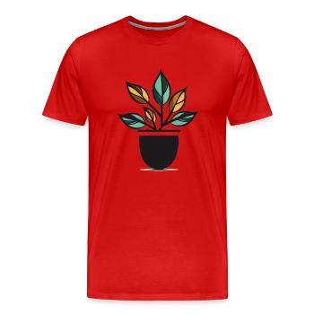 Abstract plant - Men's Premium Organic T-Shirt - red - Front - Damien (186cm)