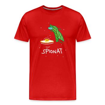 Spinat im Universum - Männer Premium Bio T-Shirt - Rot - Vorne - Damien (186cm)