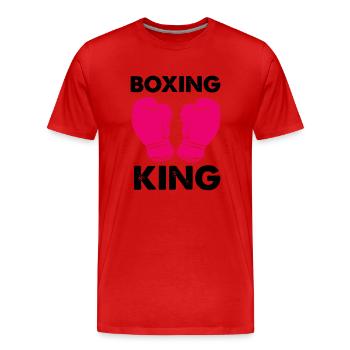 Roi de la boxe - T-shirt bio Premium Homme - rouge - Devant - Damien (186cm)