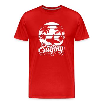 Surfing Surfboard Surfer Wassersport - Männer Premium Bio T-Shirt - Rot - Vorne - Damien (186cm)