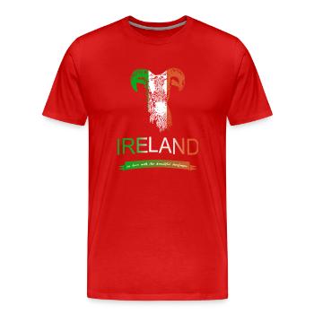 Irland Ireland sheep - Männer Premium Bio T-Shirt - Rot - Vorne - Damien (186cm)
