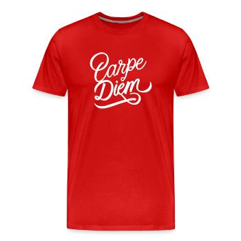 Carpe Diem - T-shirt bio Premium Homme - rouge - Devant - Damien (186cm)