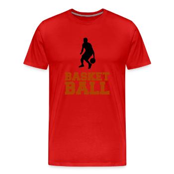 basketball - Men's Premium Organic T-Shirt - red - Front - Damien (186cm)
