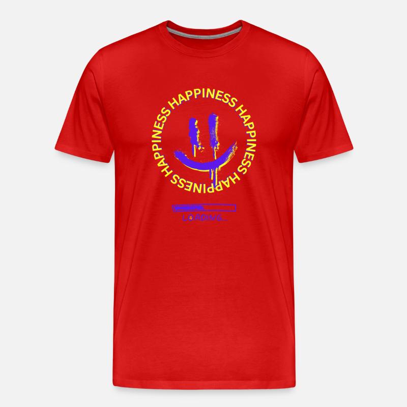 Happiness Loading - Männer Premium Bio T-Shirt - Rot