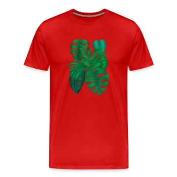 Plantes tropicales - T-shirt bio Premium Homme - rouge - Devant - Damien (186cm)