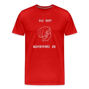 Hé, souriez. - T-shirt bio Premium Homme - rouge - Devant - Damien (186cm)