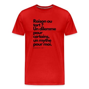 Humour Chic - T-shirt bio Premium Homme - rouge - Devant - Damien (186cm)