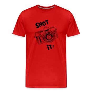 Tirez-le ! - Appareil photo - Photographie - T-shirt bio Premium Homme - rouge - Devant - Damien (186cm)