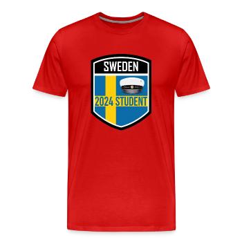 Remise des diplômes de la classe 2024 Fête de remise des diplômes du lycée - T-shirt bio Premium Homme - rouge - Devant - Damien (186cm)