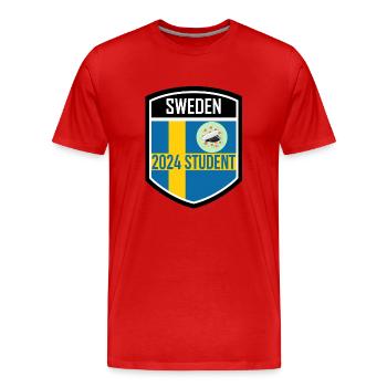 Remise des diplômes de la classe 2024 Fête de remise des diplômes du lycée - T-shirt bio Premium Homme - rouge - Devant - Damien (186cm)