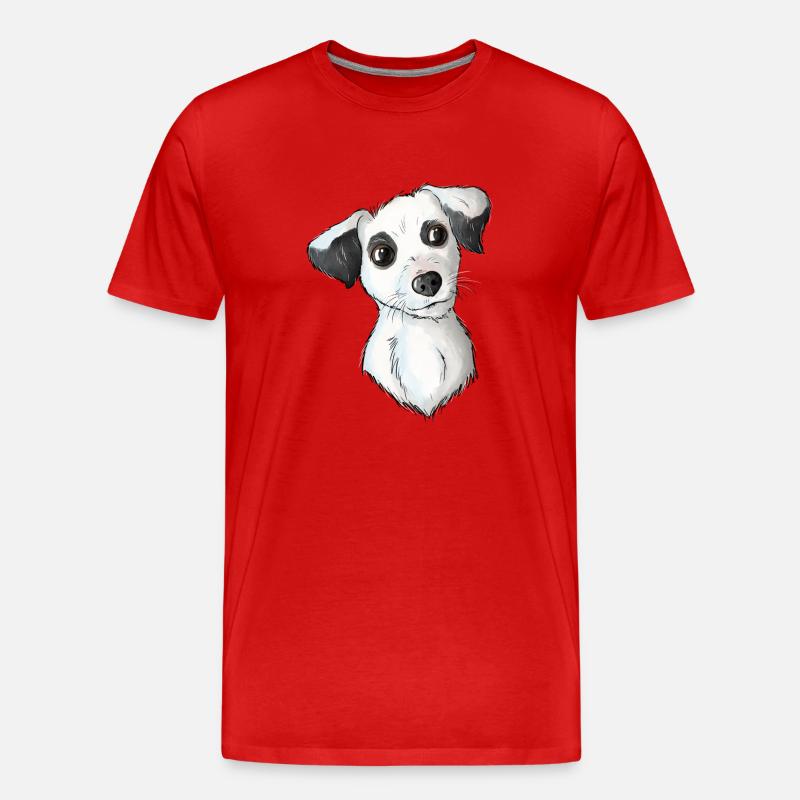 Jack Russell Pattern 6 - Männer Premium Bio T-Shirt - Rot