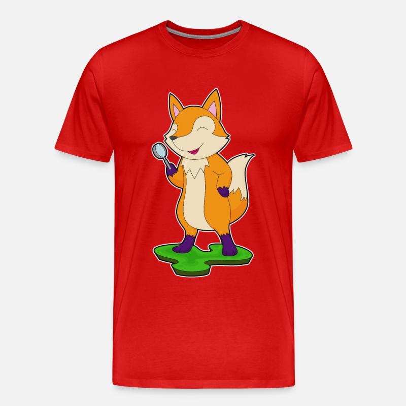 Fuchs Lupe - Männer Premium Bio T-Shirt - Rot