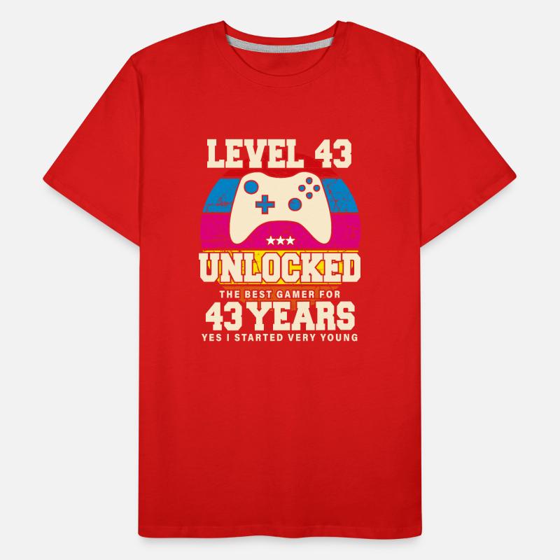 Original 1981 43 ans Niveau 43 Débloquer T-shirt bio Premium Homme