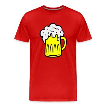 Beer 002 - Men's Premium Organic T-Shirt - red - Front - Damien (186cm)