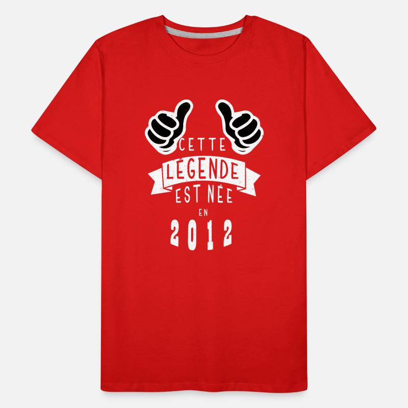 Légende 2012 Authentic 2012 Vintage Bursdag T-shirt bio Premium Homme