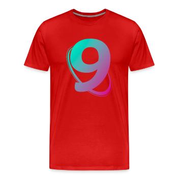 Nummer 9 mehrfarbig - Männer Premium Bio T-Shirt - Rot - Vorne - Damien (186cm)