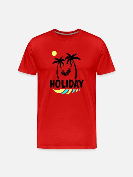 palms relax holiday - Männer Premium Bio T-Shirt - Rot