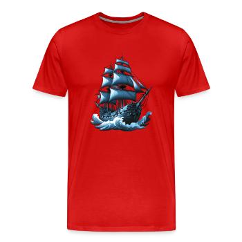 Segelschiff - Männer Premium Bio T-Shirt - Rot - Vorne - Damien (186cm)