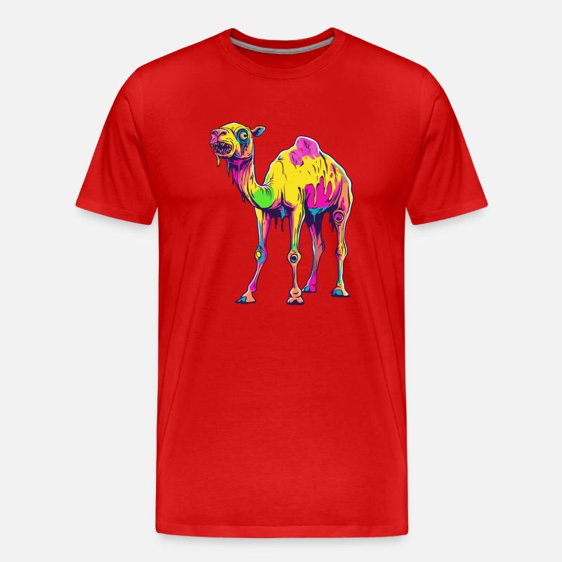 Kamel Halloween Comic Lustig - Männer Premium Bio T-Shirt - Rot