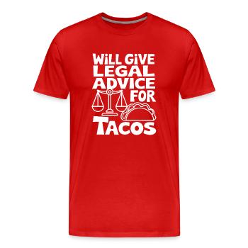 Paragraphes et tacos - T-shirt bio Premium Homme - rouge - Devant - Damien (186cm)