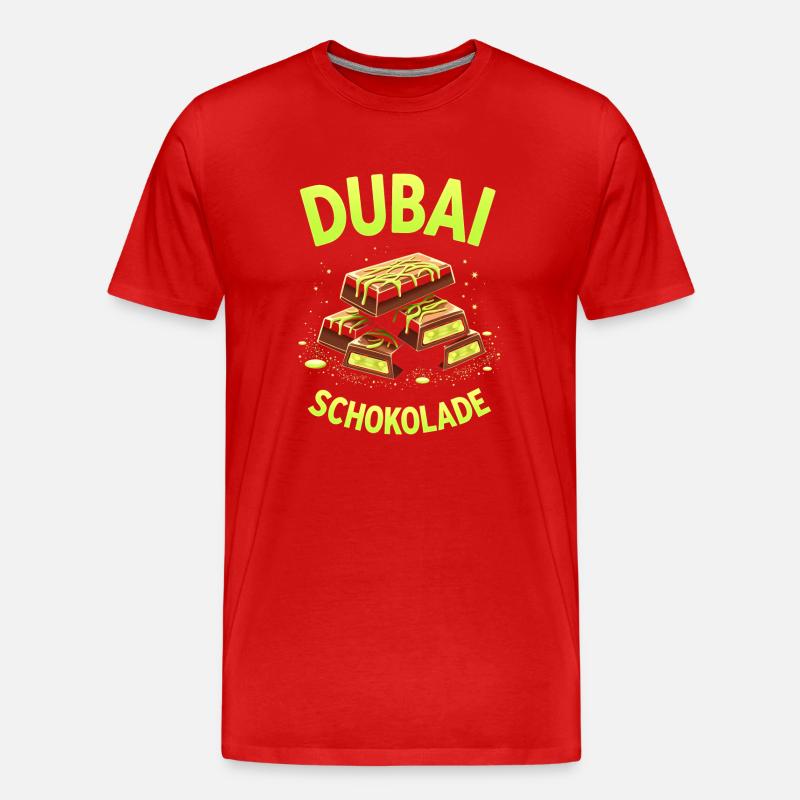 Dubai-Schokolade - Schokolade-Meme - Männer Premium Bio T-Shirt - Rot
