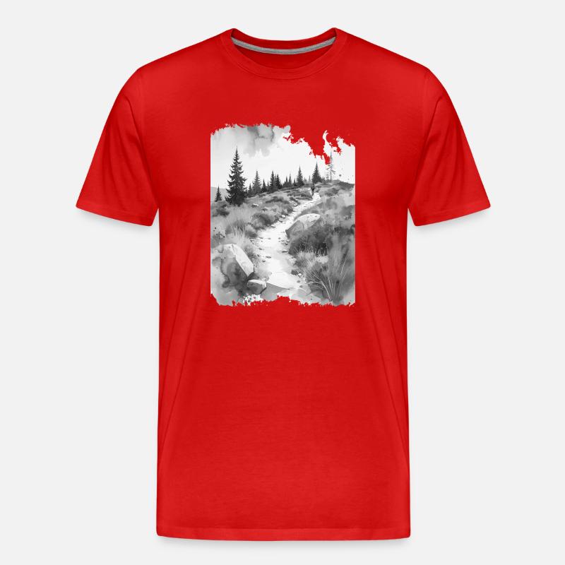 Wanderpfad greysplash - Männer Premium Bio T-Shirt - Rot