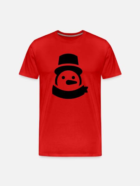 snowman head - Men's Premium Organic T-Shirt - red