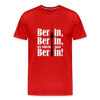 Berlin Berlin wir fahren nach Berlin 2c - Männer Premium Bio T-Shirt - Rot - Vorne - Damien (186cm)