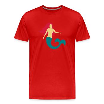 Meerjungfrau - Männer Premium Bio T-Shirt - Rot - Vorne - Damien (186cm)