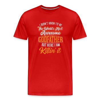 Gift for the best godfather - Men's Premium Organic T-Shirt - red - Front - Damien (186cm)